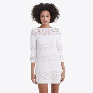 Draper James White Crochet Long Sleeve Short Dress Cover Up N274-45 NWT XL